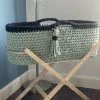 Olive crochet Moses Basket