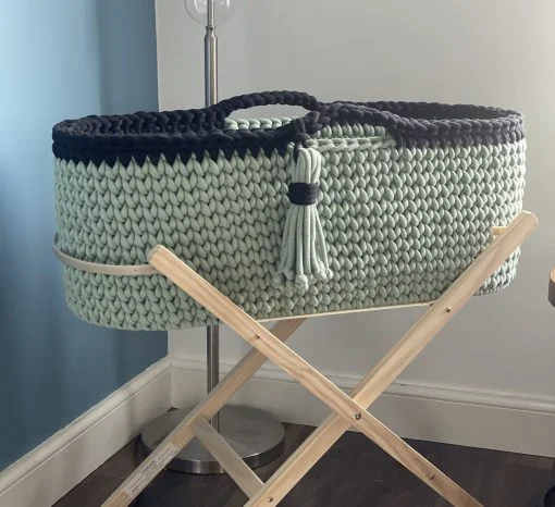Olive crochet Moses Basket