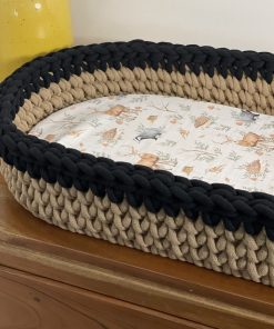 Crochet changing mat basket