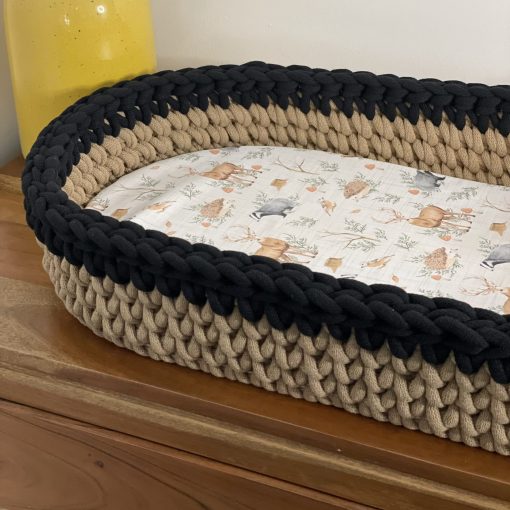 Crochet changing mat basket