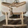 Beige and Brown sugar crochet moses basket