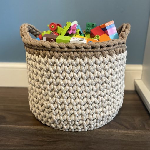 Crochet storage basket