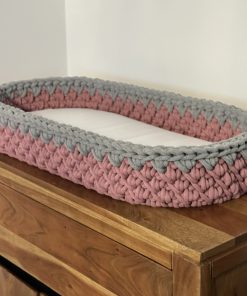 Crochet baby changing mat basket