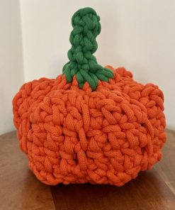 Crochet Chunky Pumpkin close up