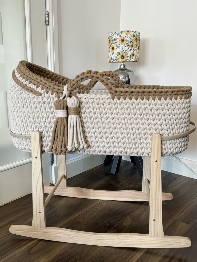 Hooded Crochet Moses Basket - Three Little Cubs