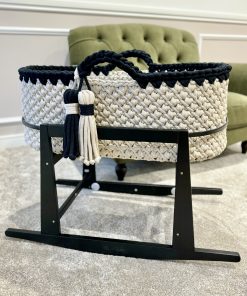 black rocking moses basket stand