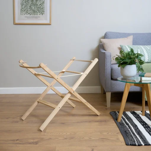 Clair De Lune Wooden Folding Moses Basket Stand