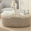 Classic Nappy Caddy in Cappuccino and Vanilla on a baby changer in a nursery.