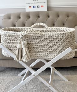 Classic Moses Basket Vanilla and Beige