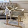 Dark Beige and Vanilla Crochet Moses Basket